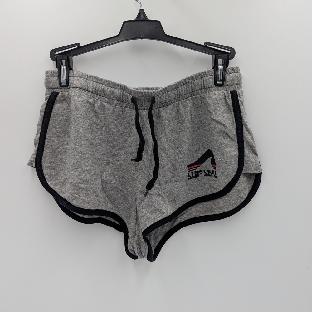 Surf Style Women's Gray Short Shorts Medium Drawstring Elastic Waist Adjustable